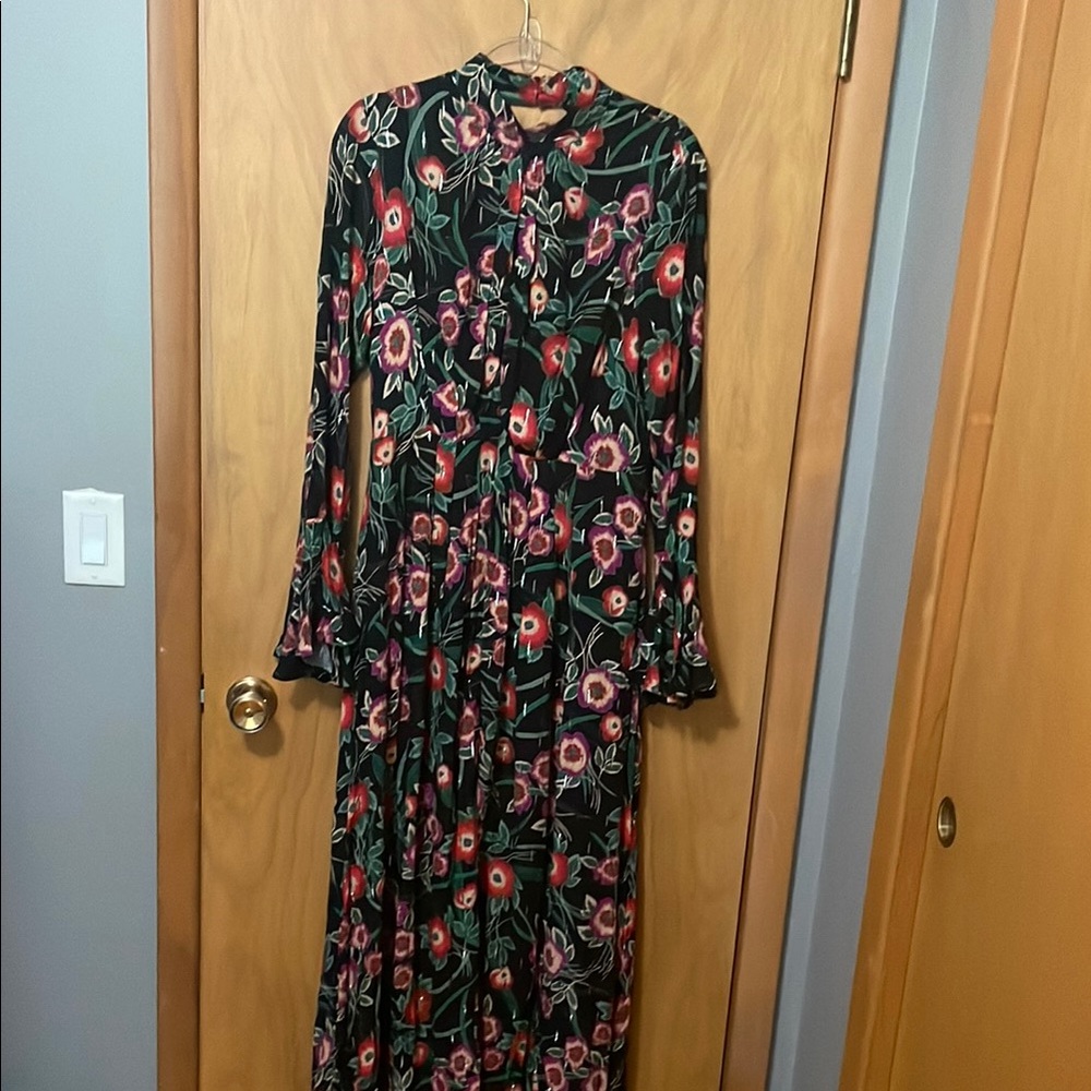 Misa Floral Black Dress